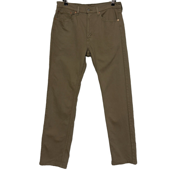 Levis 505 Jeans Mens 34X34 Tan Straight Leg Medium Wash Stretch Workwear - Picture 1 of 10